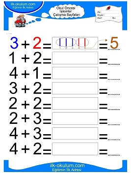 Çocuklar İçin toplam işlemi yaprak testleri 